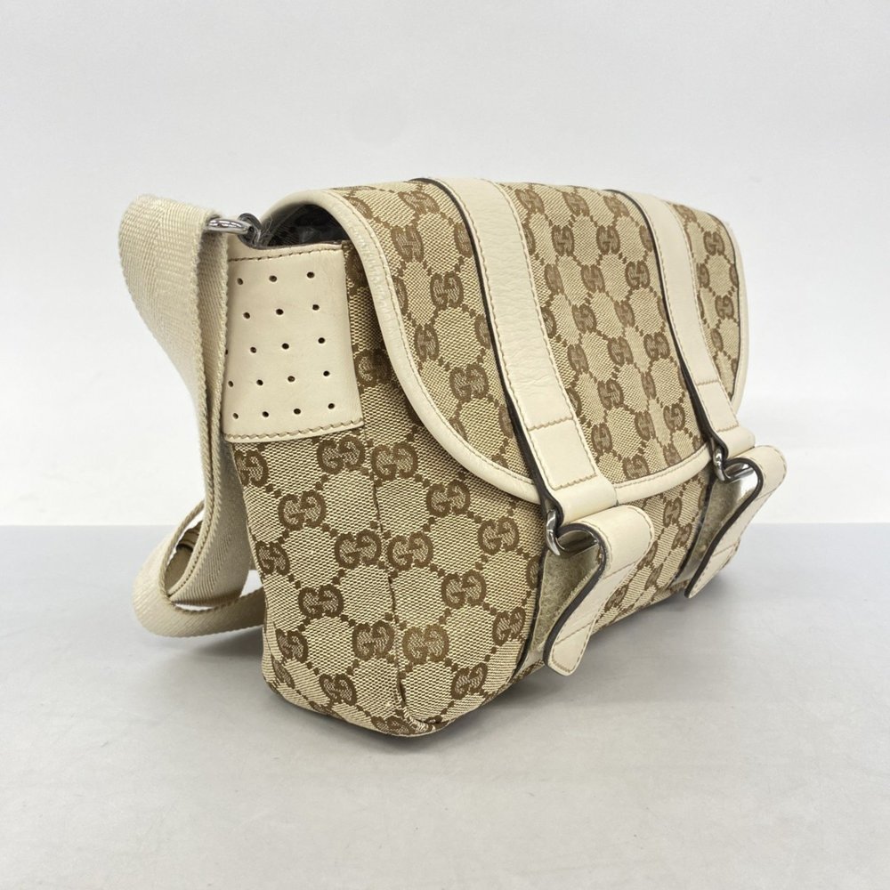 Gucci GG Canvas Shoulder Bag 145858 Brown White Men's - Picture 2 of 14